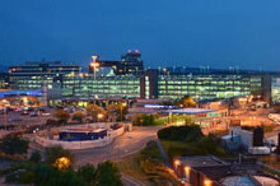 Manchester:Military jets escort plane to airport